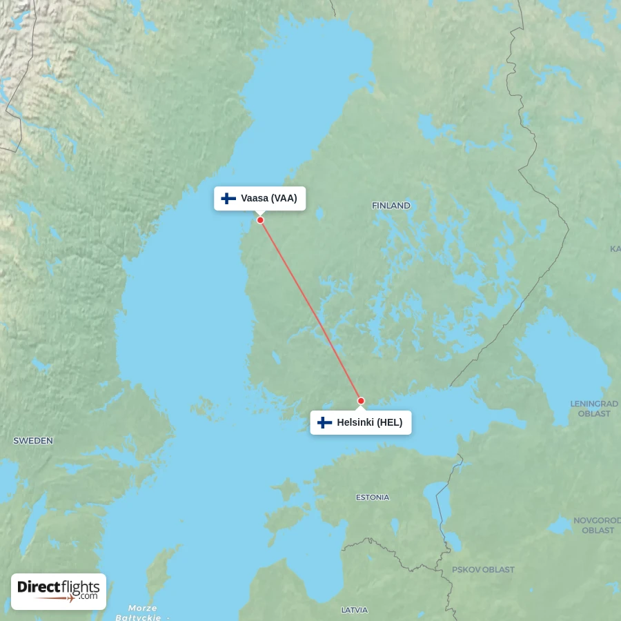 HEL - VAA route map