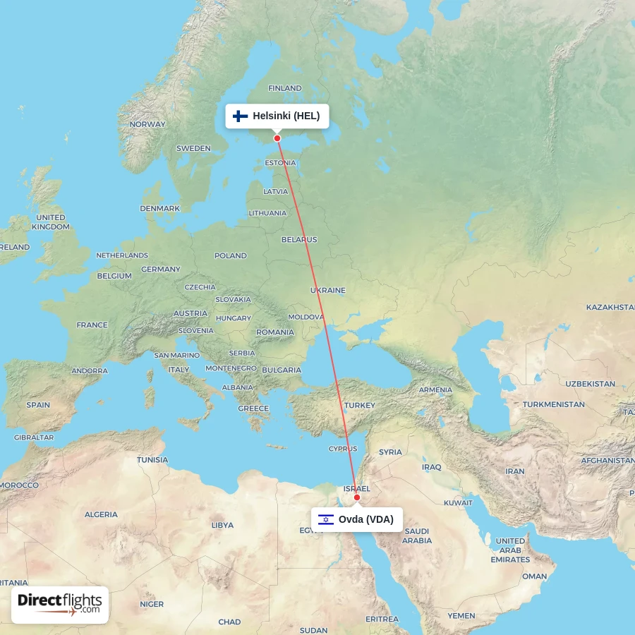 HEL - VDA route map