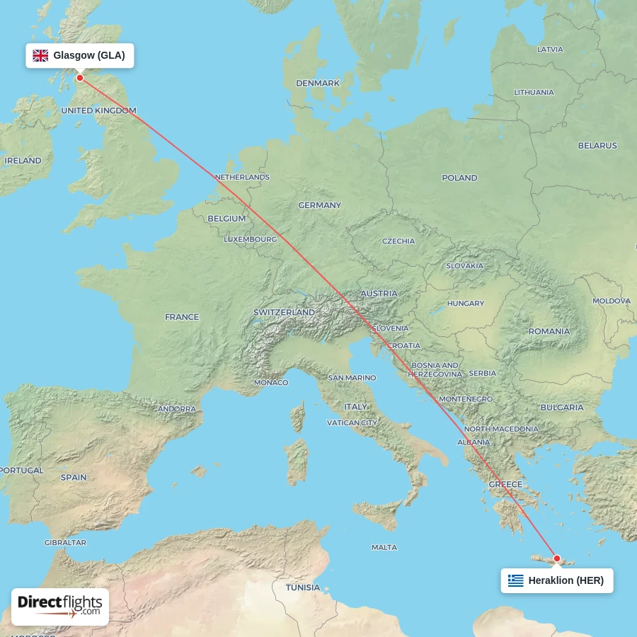 HER - GLA route map