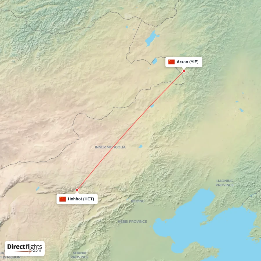 HET - YIE route map