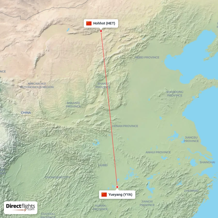 HET - YYA route map