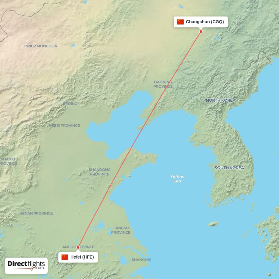 HFE - CGQ route map