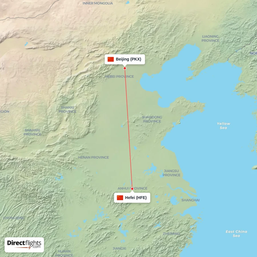 HFE - PKX route map