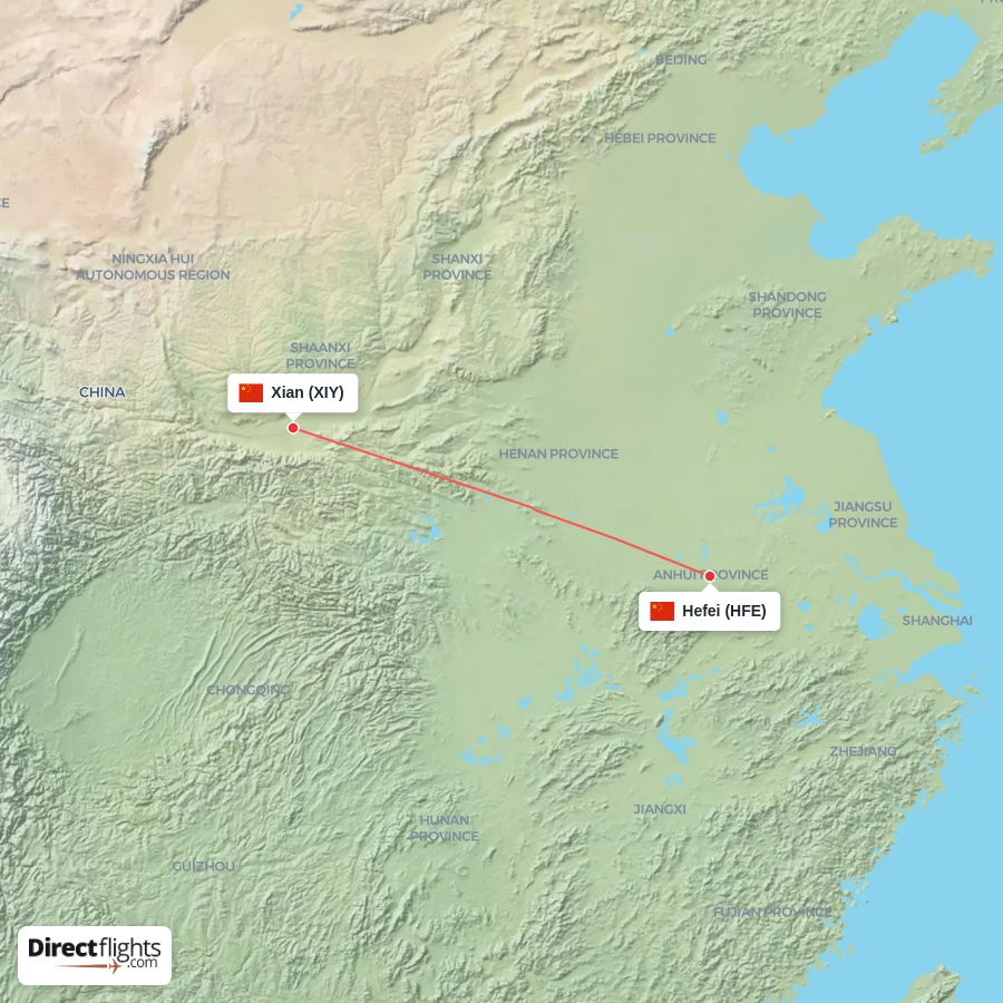HFE - XIY route map