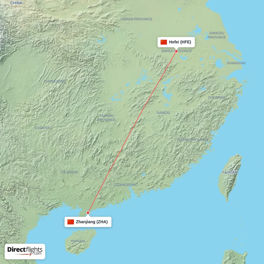 HFE - ZHA route map