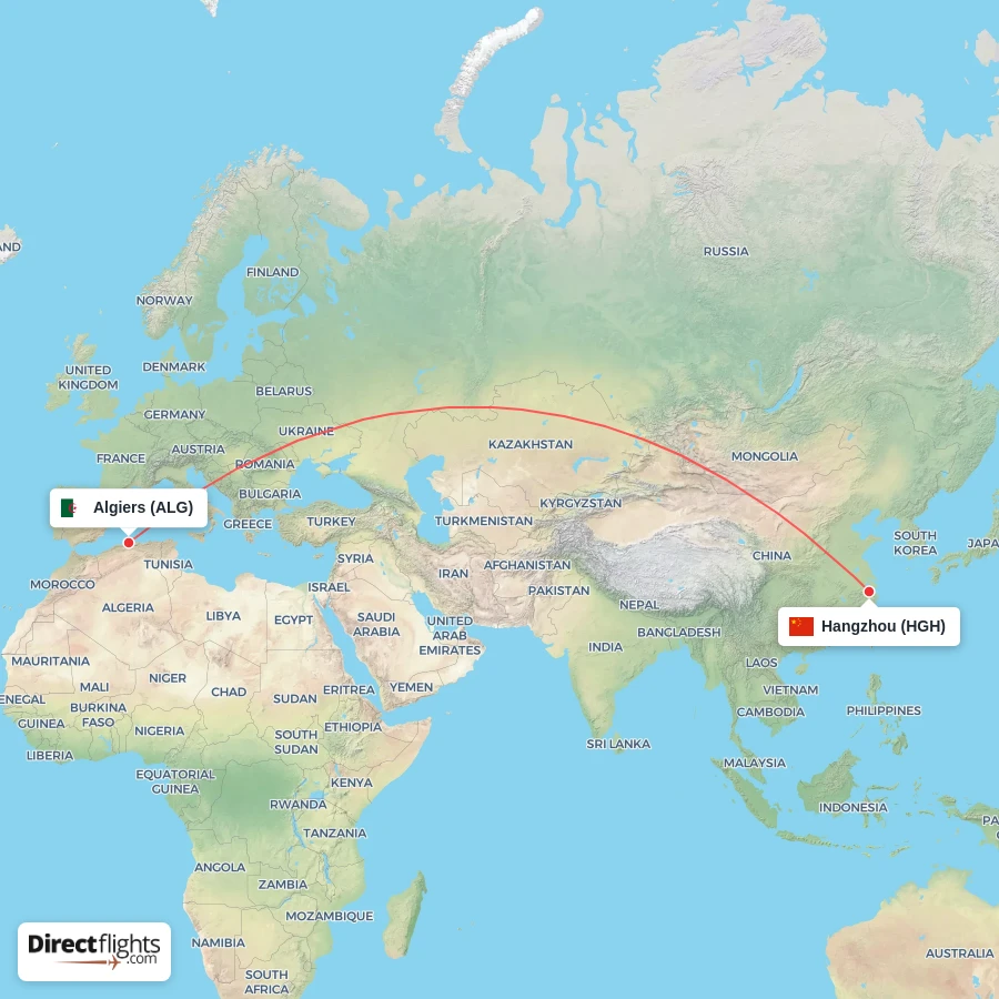 HGH - ALG route map