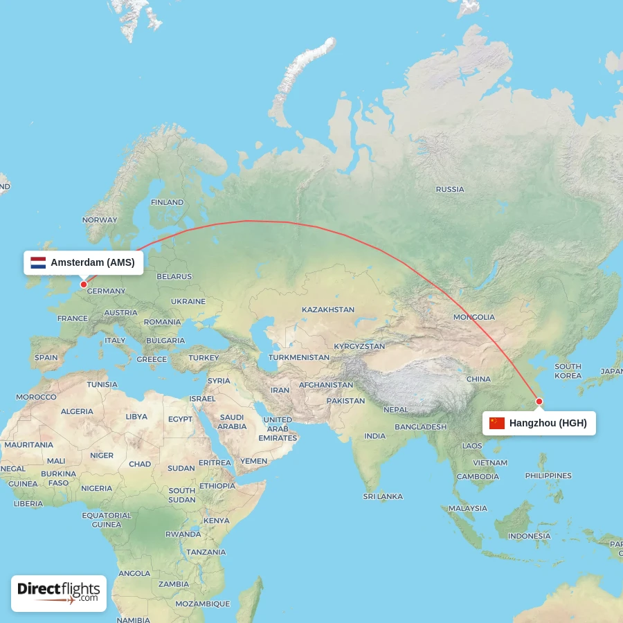 HGH - AMS route map