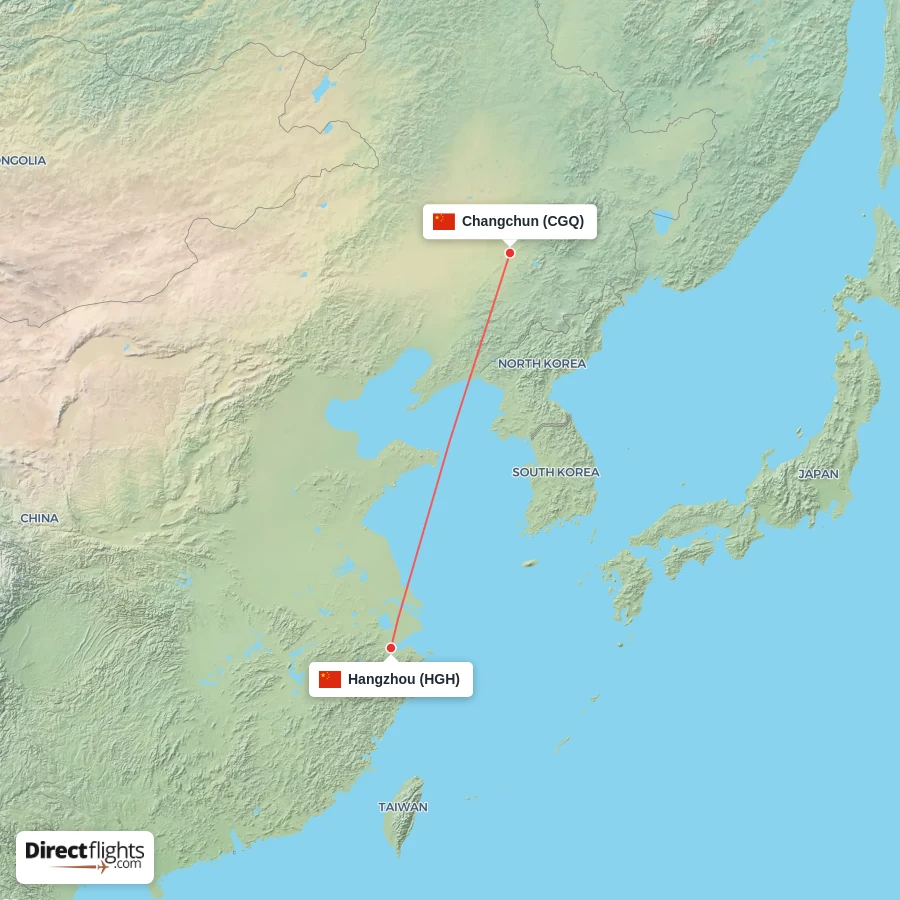 HGH - CGQ route map