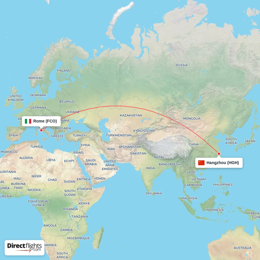 HGH - FCO route map