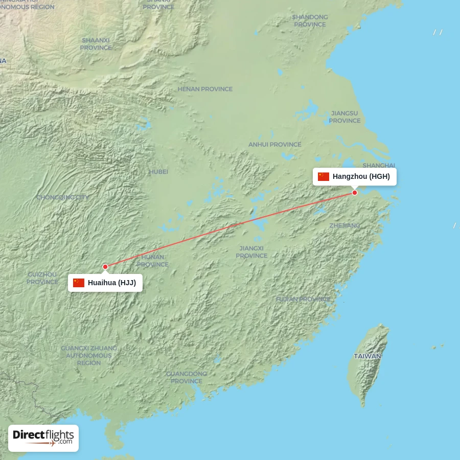 HGH - HJJ route map