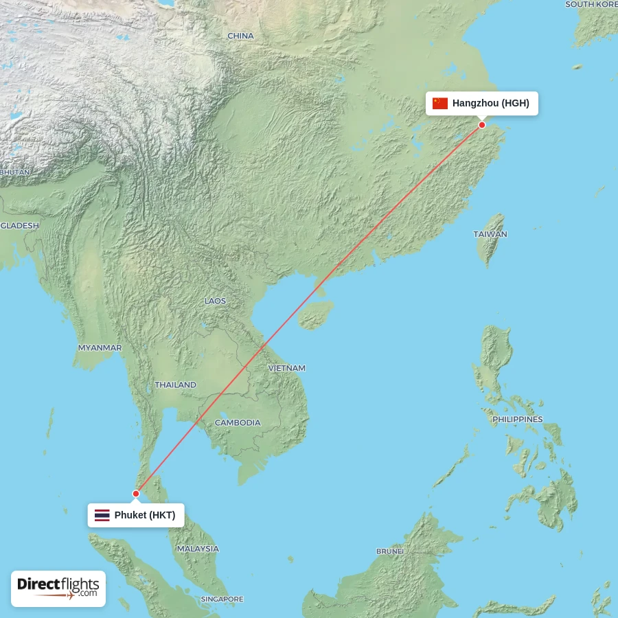 HGH - HKT route map