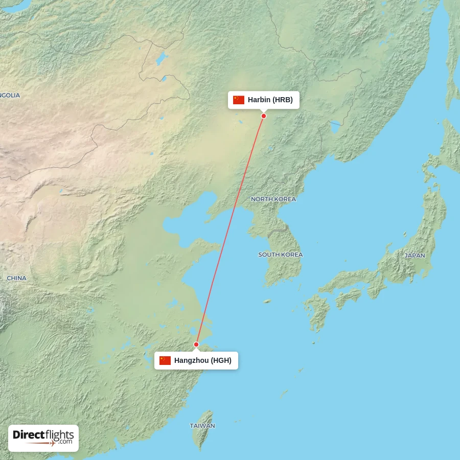 HGH - HRB route map