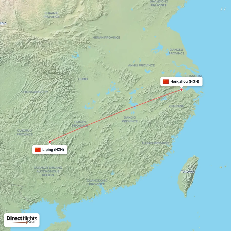 HGH - HZH route map