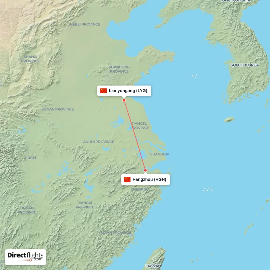 HGH - LYG route map