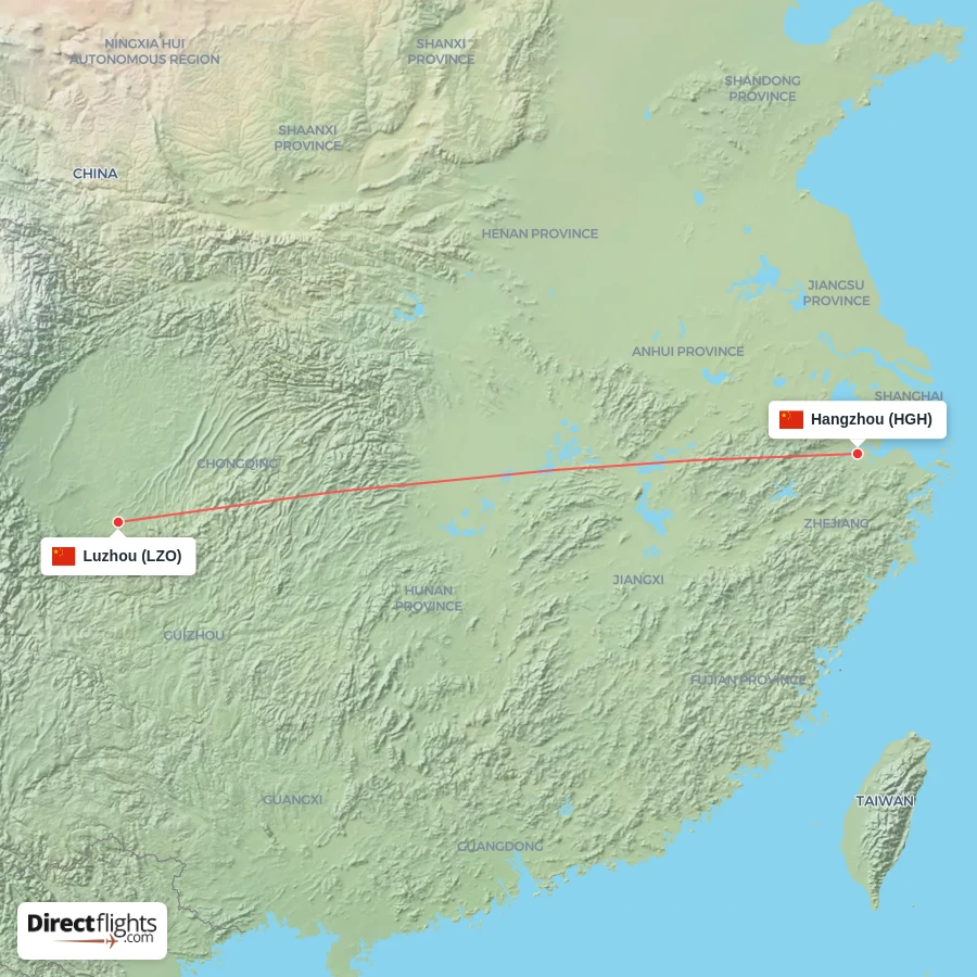 HGH - LZO route map