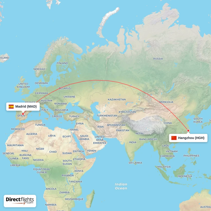 HGH - MAD route map
