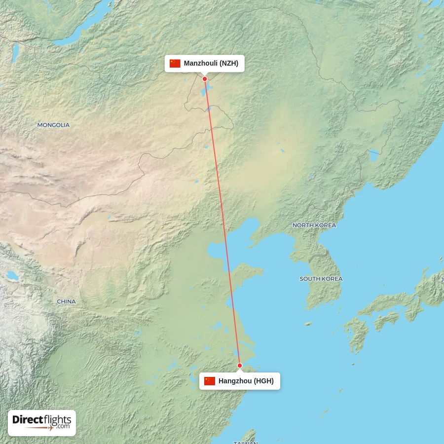 HGH - NZH route map