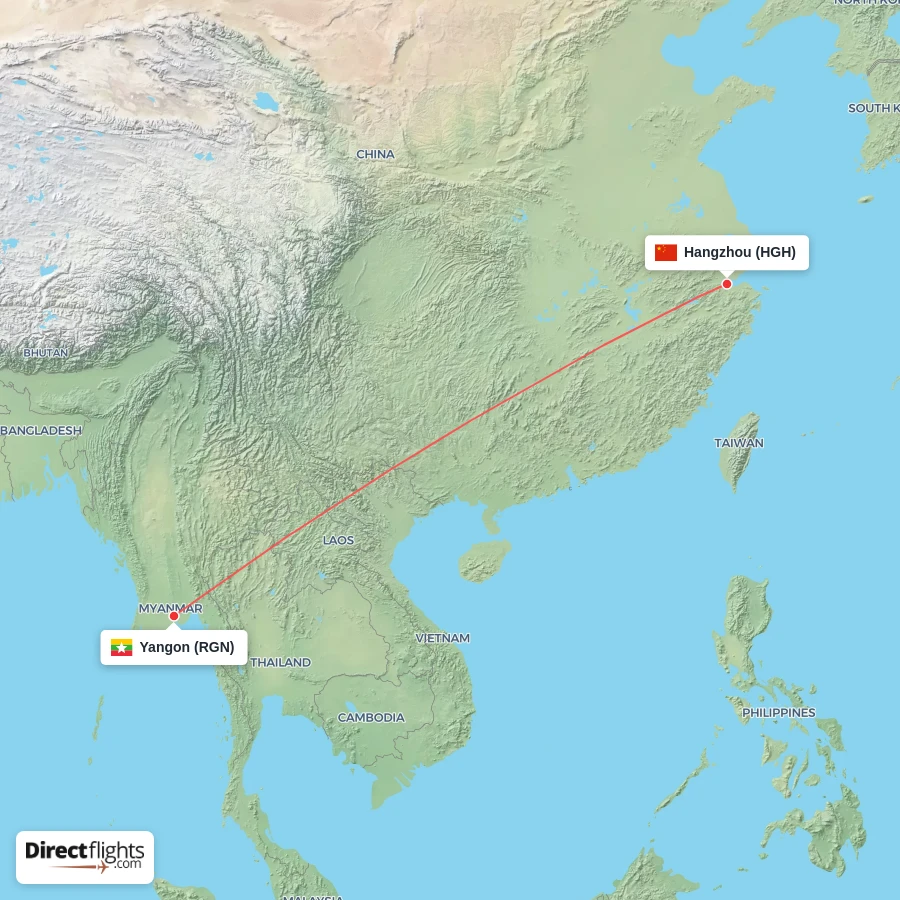 HGH - RGN route map