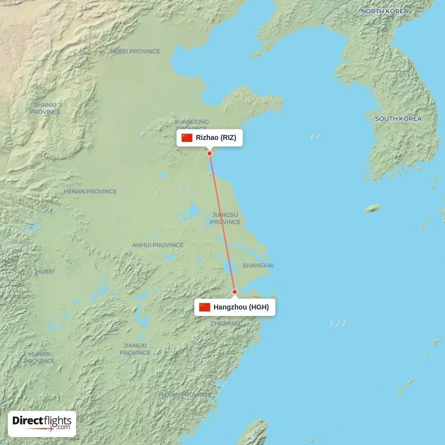 HGH - RIZ route map