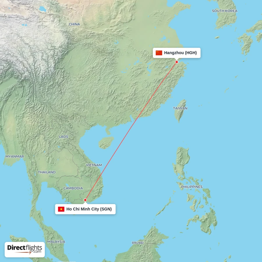 HGH - SGN route map