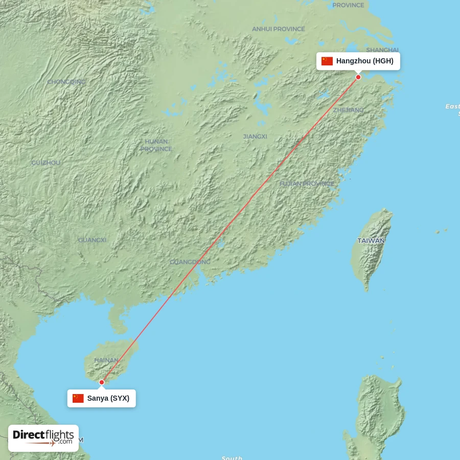 HGH - SYX route map