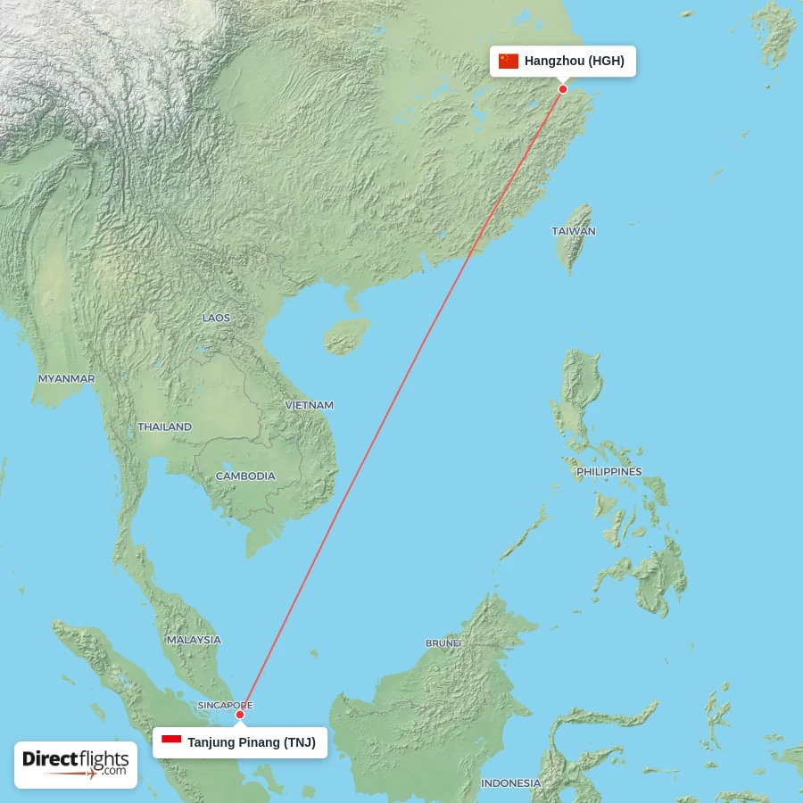 HGH - TNJ route map