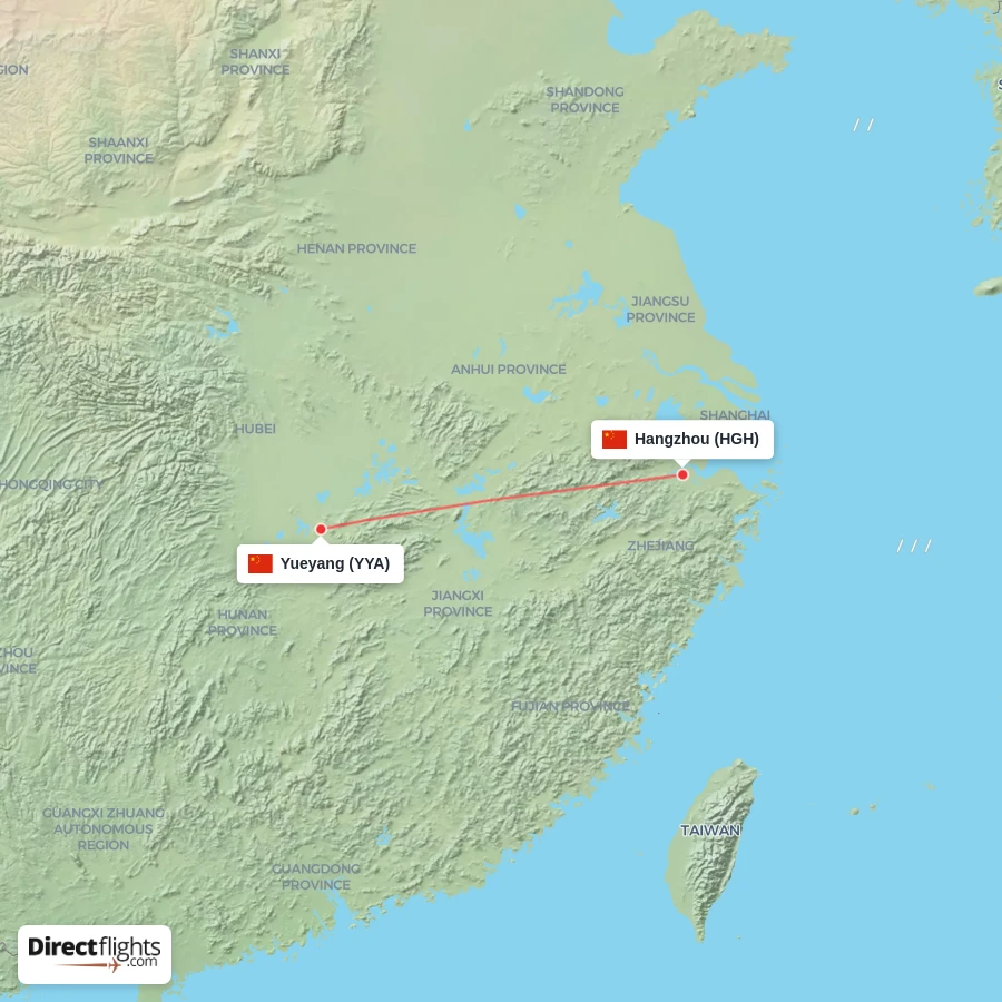 HGH - YYA route map
