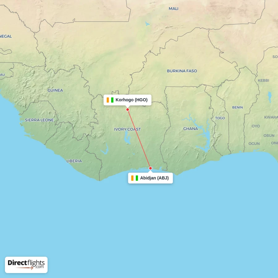 HGO - ABJ route map