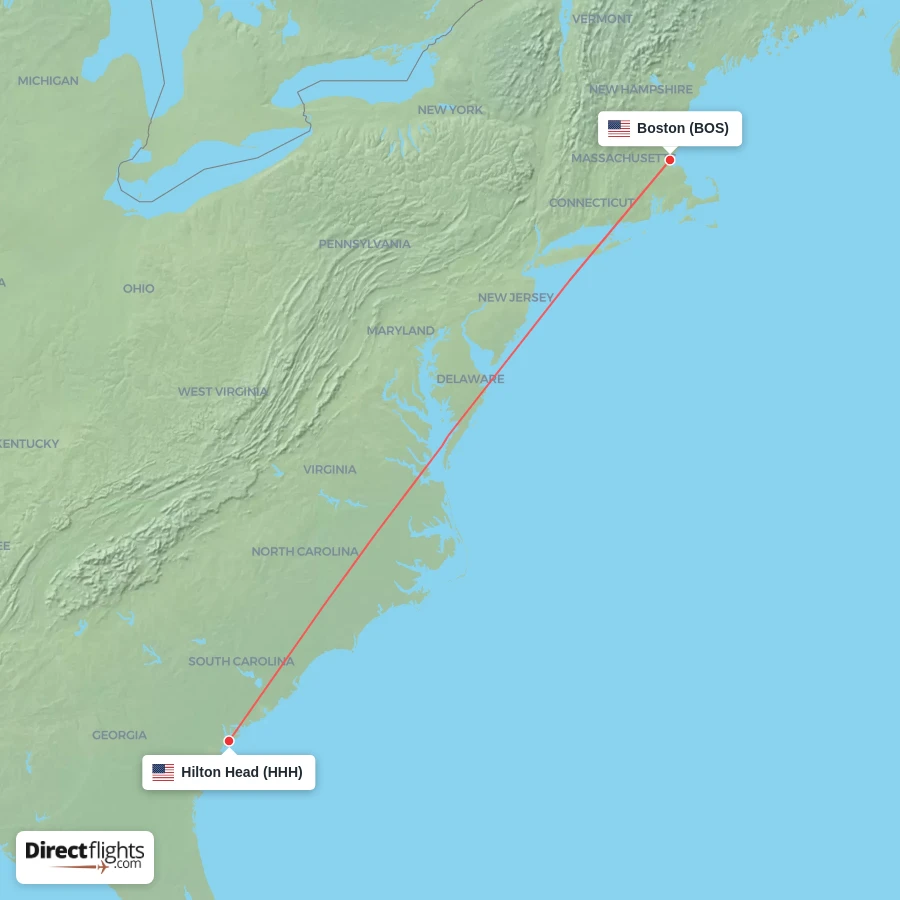 HHH - BOS route map