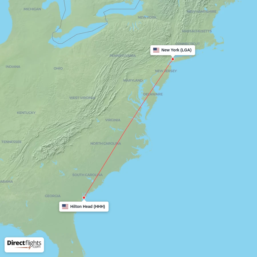 HHH - LGA route map