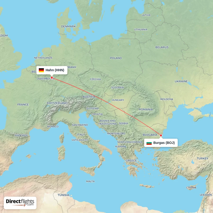 HHN - BOJ route map