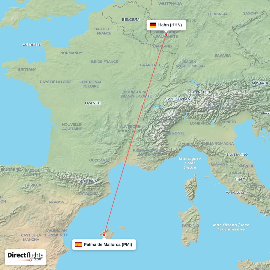 HHN - PMI route map