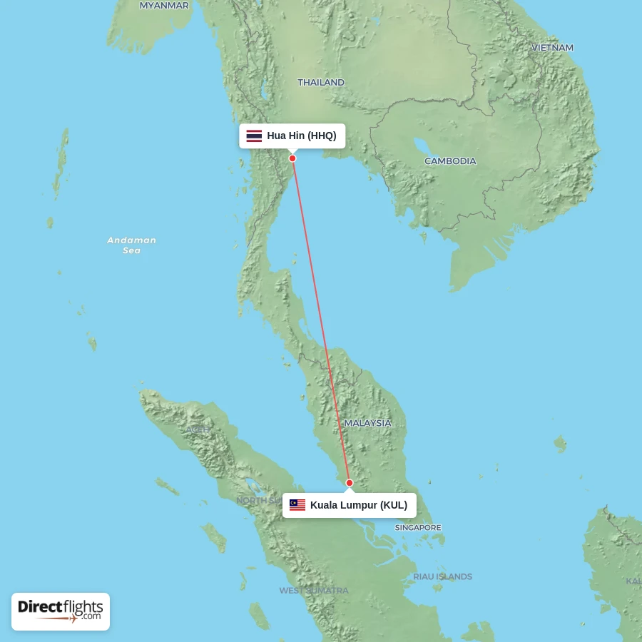 HHQ - KUL route map