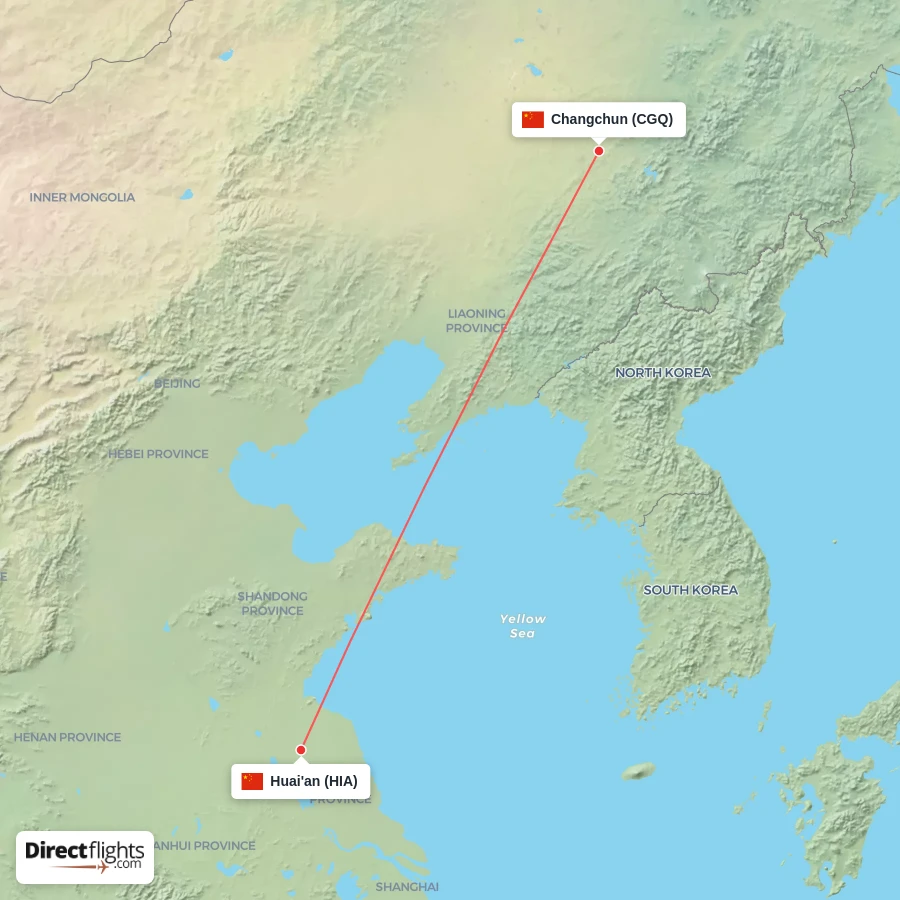 HIA - CGQ route map