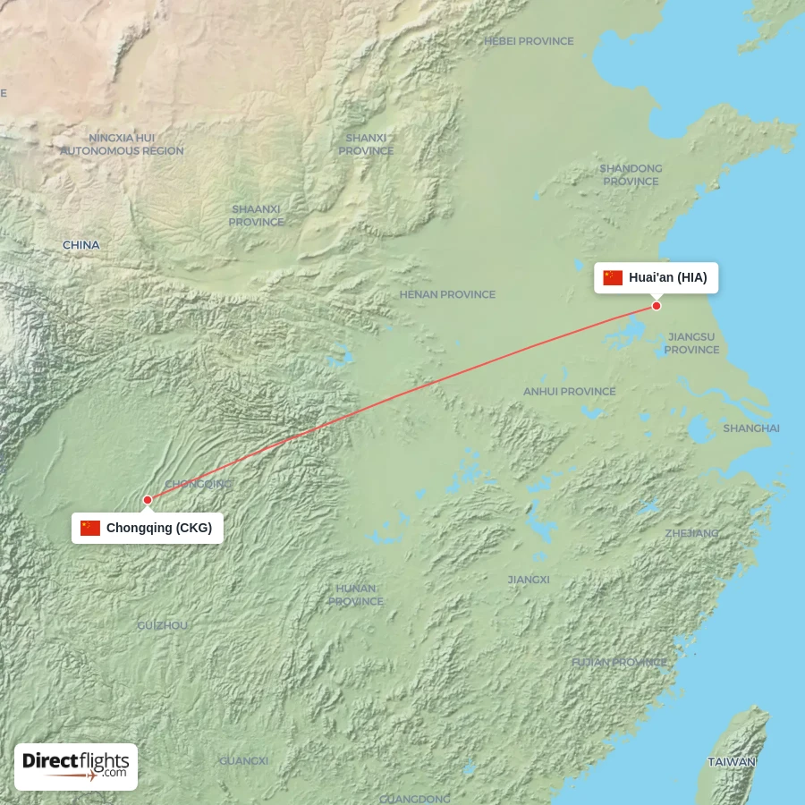 HIA - CKG route map