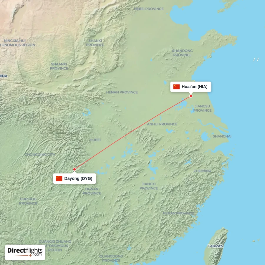 HIA - DYG route map