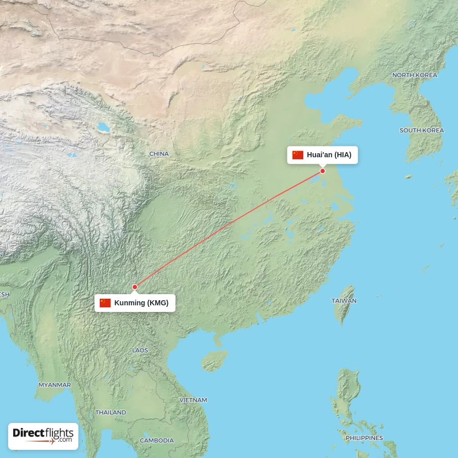 HIA - KMG route map