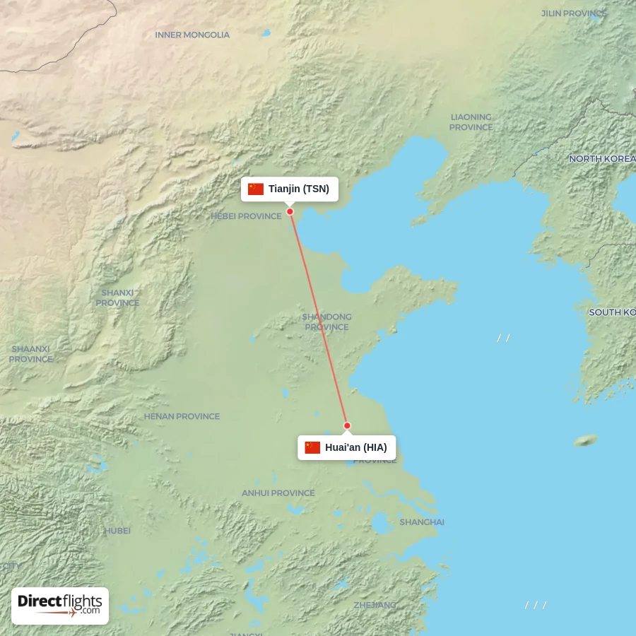 HIA - TSN route map