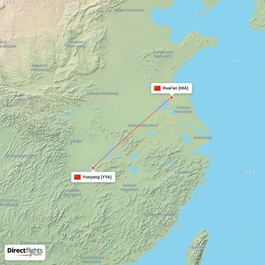 HIA - YYA route map