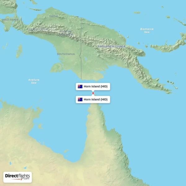 Horn Island - Horn Island direct flight map