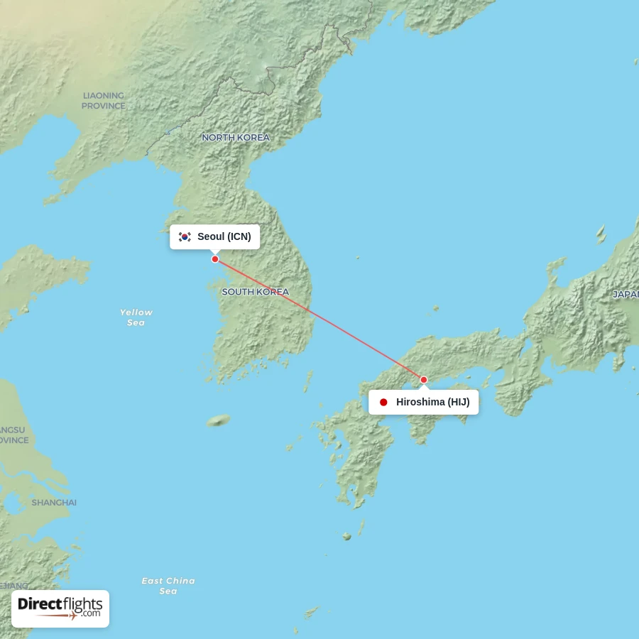 HIJ - ICN route map