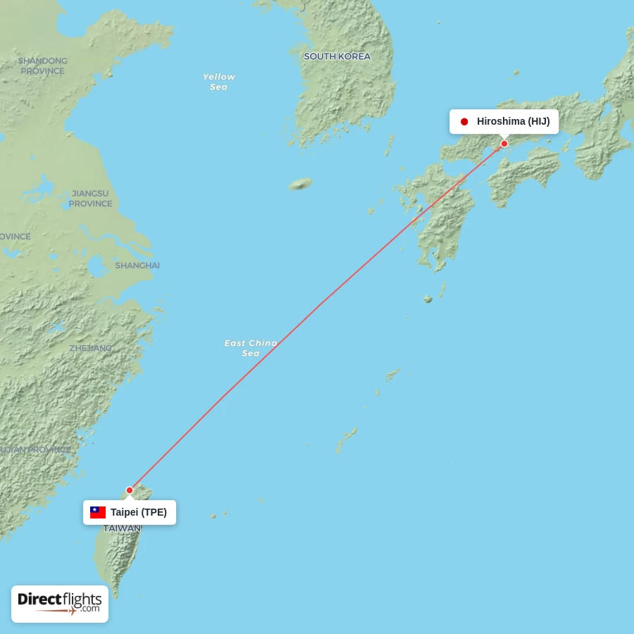 HIJ - TPE route map