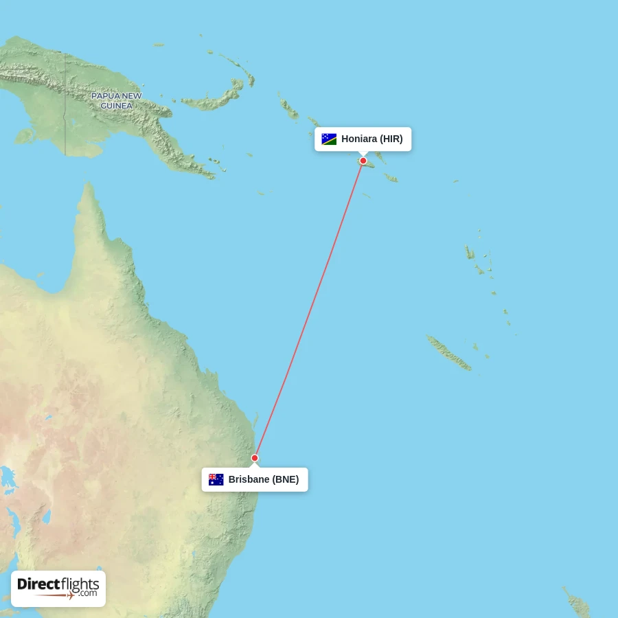 HIR - BNE route map
