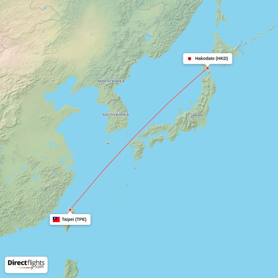 HKD - TPE route map