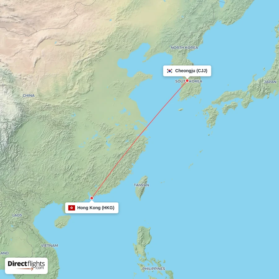 HKG - CJJ route map
