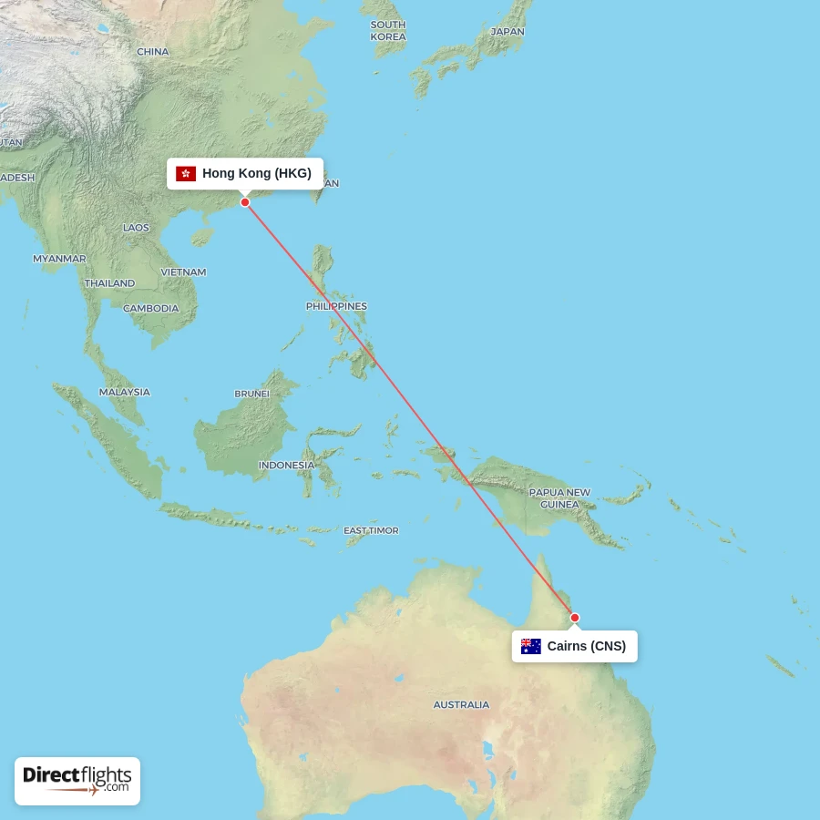 HKG - CNS route map