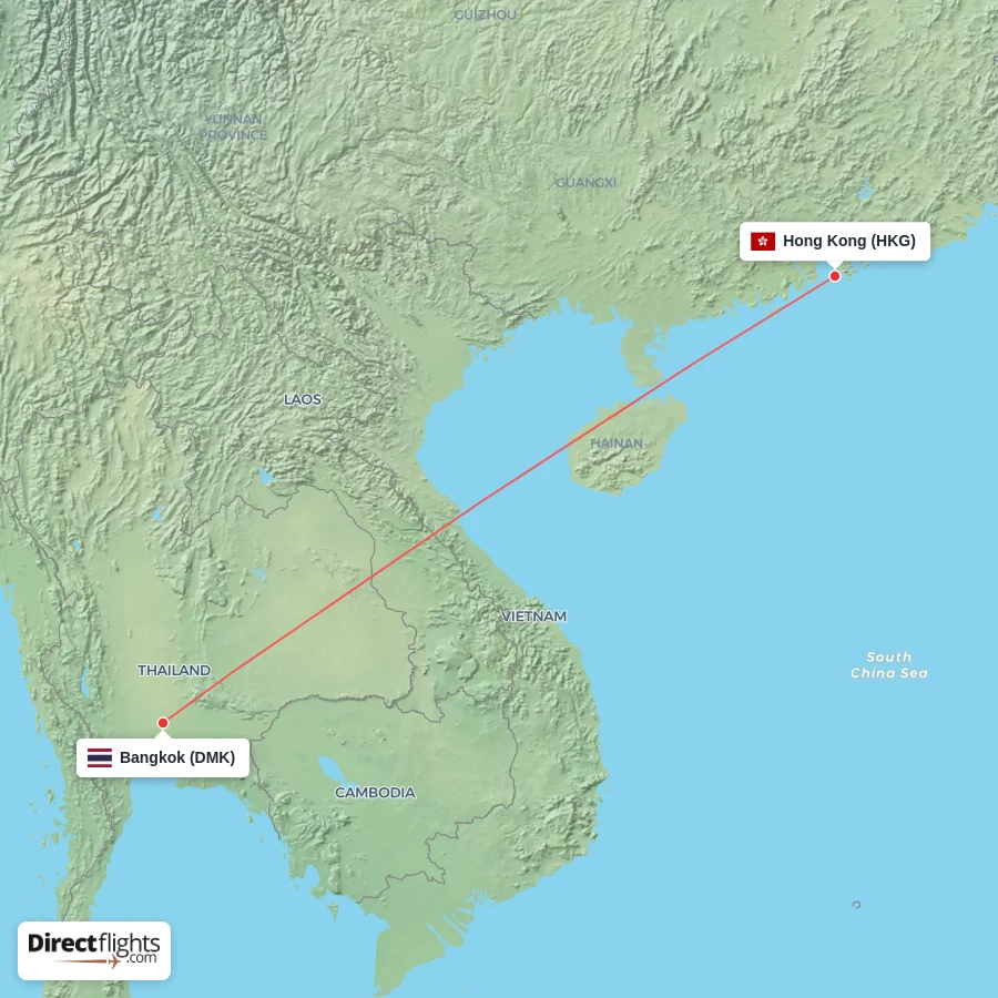 HKG - DMK route map