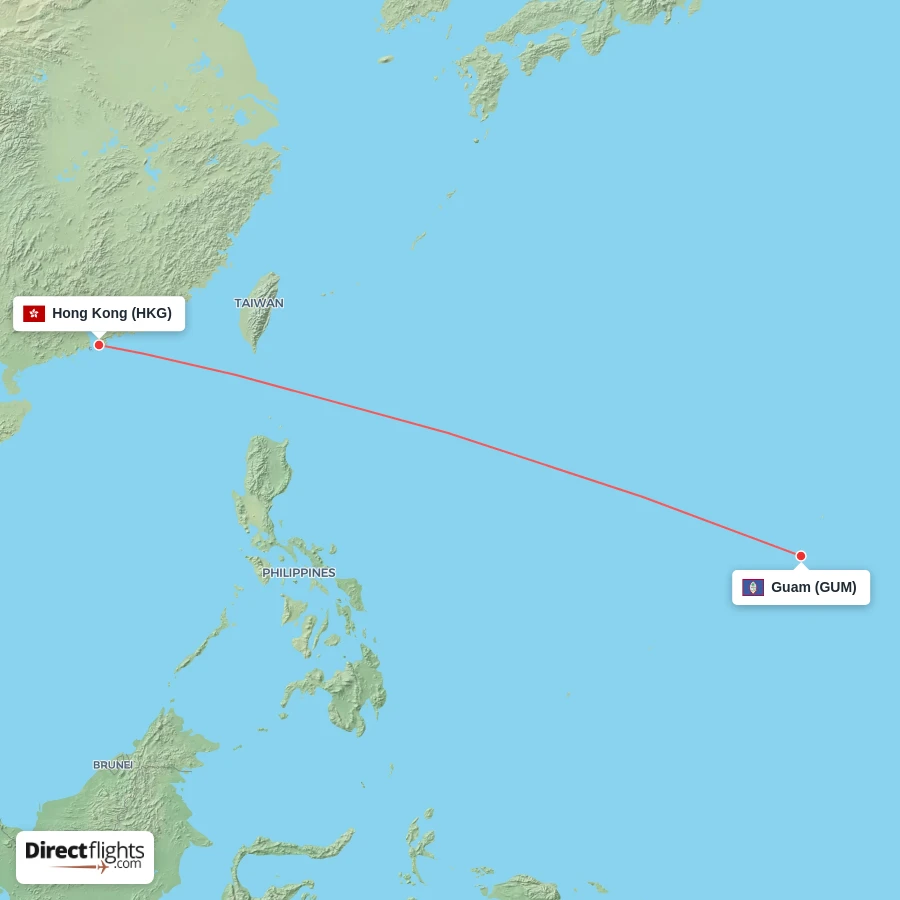 HKG - GUM route map