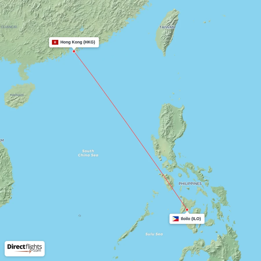 HKG - ILO route map