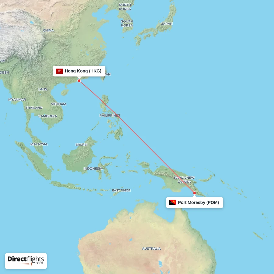 HKG - POM route map